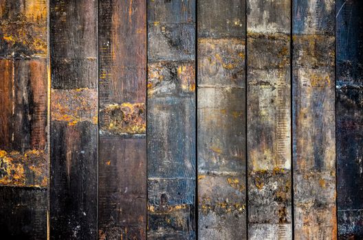 Detail of old wooden timber texture wall