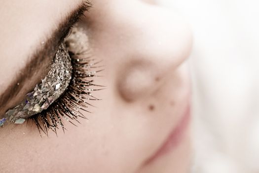 Close-up portrait of beautiful caucasian young woman