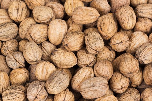 Background of walnuts with shell.