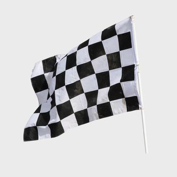 Finish flag for racing car isolate on white