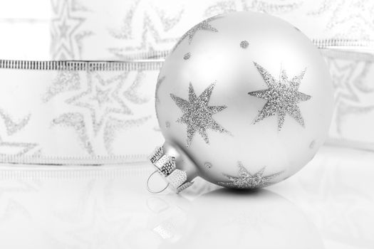 Christmas balls with on a white background