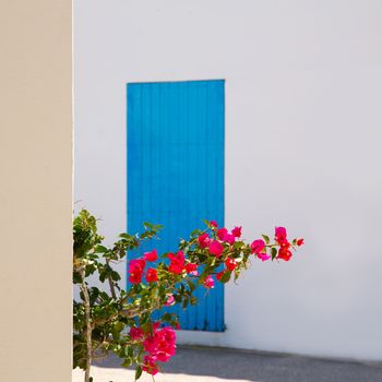 Mediterranean blue door details in Balearic Islands of Spain