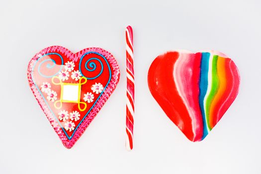 valentine day, candy hearts, white background