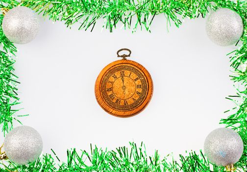 New year clock, background frame