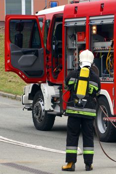 firefighter in action