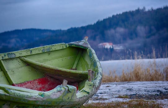 Old wooden boat taken in Norway