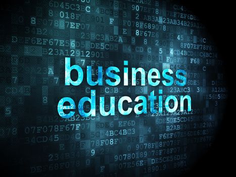 Education concept: pixelated words Business Education on digital background, 3d render