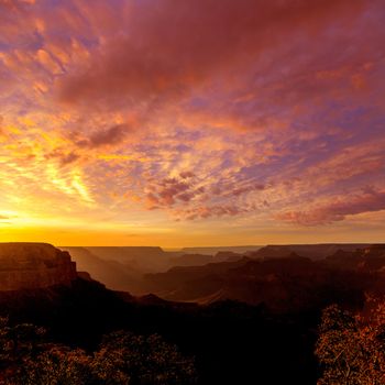 Arizona sunset Grand Canyon National Park Yavapai Point USA