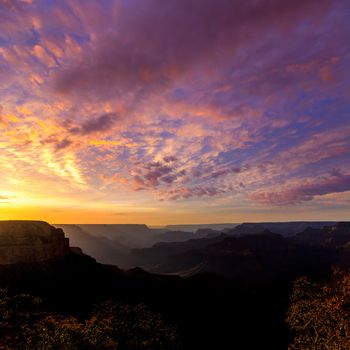 Arizona sunset Grand Canyon National Park Yavapai Point USA