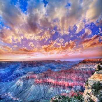 Arizona sunset Grand Canyon National Park Mother Point in USA