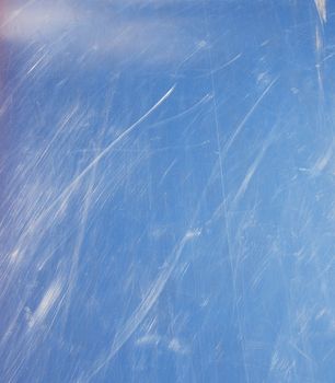Scratched blue metal texture