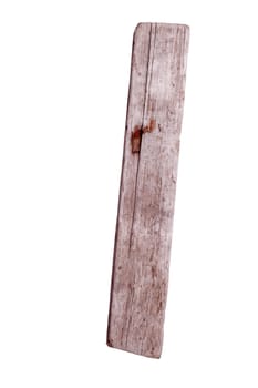 old wooden plank with rusty nail