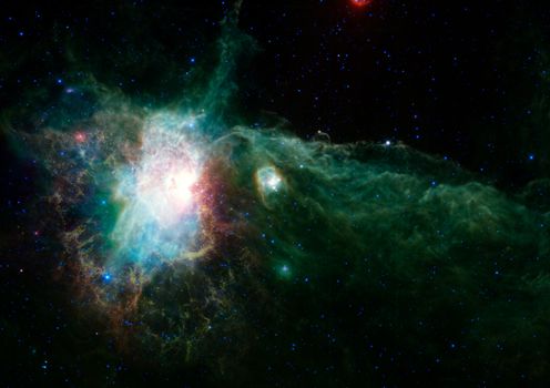 Far being shone nebula and star field against space. "Elements of this image furnished by NASA".