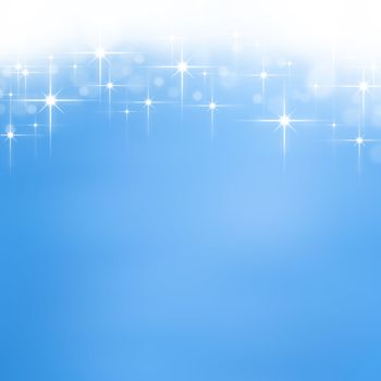 Blue shiny stars christmas bokeh background