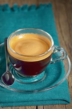 coffe espresso in glass cup