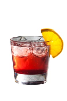 Delicius cocktail with grenadine juice and lemon