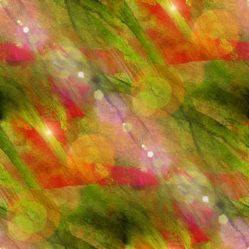 sun glare background green, red watercolor art seamless texture abstract brush