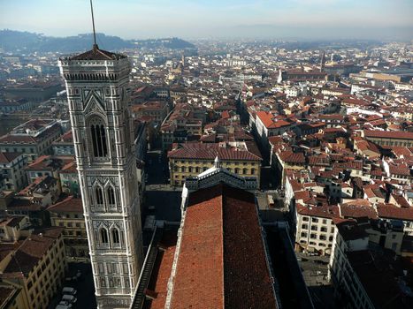 Aerial View of Florence from Brunelleschi Campanile, Italy