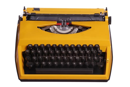 old yellow typewriter