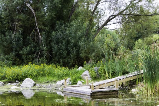 Dock at a quiet pond