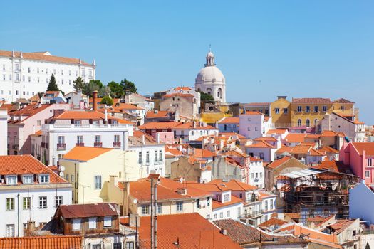 Lisbon, view of Alfam's region and Santa Engrassiya's (Pantheon) church.