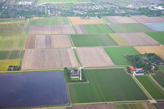 The Netherlands from above. Aerial view at agriculture landscape