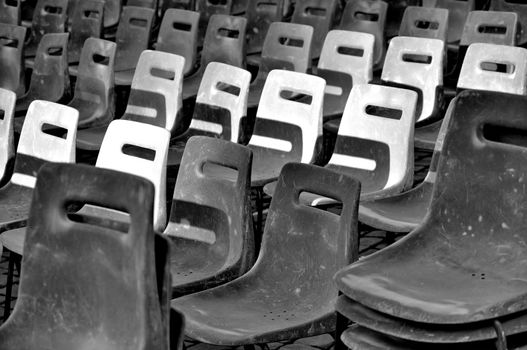 Empty grey chairs