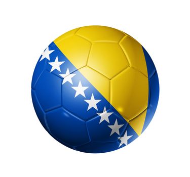 3D soccer ball with Bosnia and Herzegovina team flag, world football cup Brazil 2014. isolated on white with clipping path