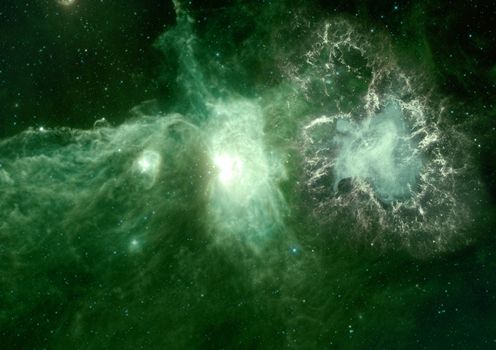 Far being shone nebula and star field against space. "Elements of this image furnished by NASA".
