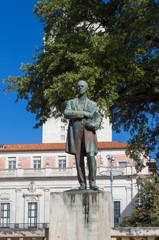 AUSTIN,TX/USA - NOVEMBER 14:  Woodrow Wilson Statue  on the campus of the University of Texas, a state research university and the flagship institution of the The University of Texas System. November 14, 2013.