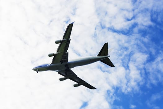 airplane flying at blue sky