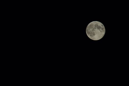 Full moon at night with a lot of black background