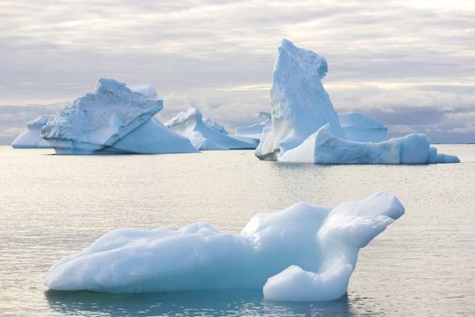 Beautiful Icebergs in Disko Bay Greenland around Ilulissat