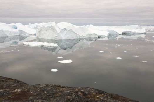 Beautiful Icebergs in Disko Bay Greenland around Ilulissat