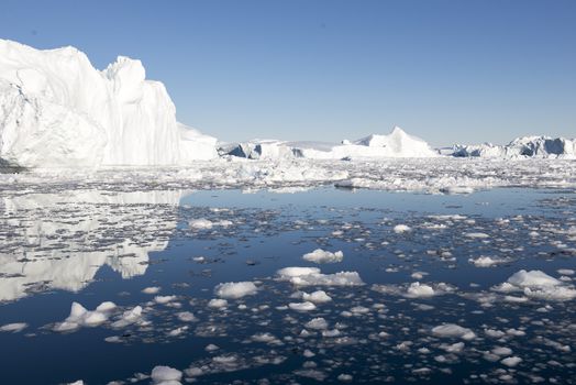 Beautiful Icebergs in Disko Bay Greenland around Ilulissat