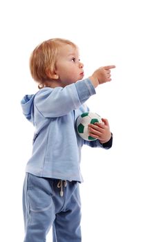 Little boy woth soccer ball in a hands