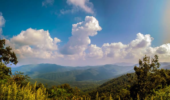 Blue Ridge Parkway Scenic Mountains Overlooking beautiful landscapes