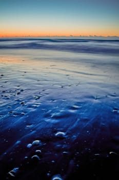 early morning on a sea coast beach scene