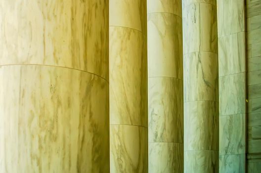 Beautiful large exterior columns made of plaster and marble