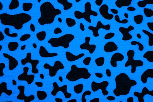 Fabric in animal model, "blue cow" background