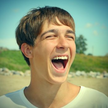 Vintage photo of Happy Teenager Portrait Outdoor