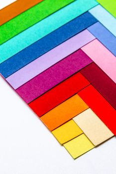 Composition of several cardboars of colors