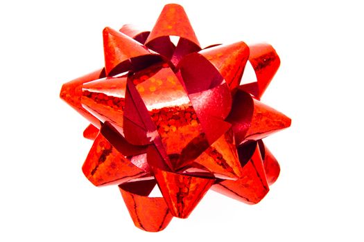 Red bow on a white background