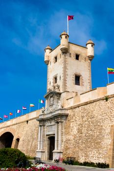 Outer walls that separate the old quarter and the modern zone of the city of Cadiz, Spain