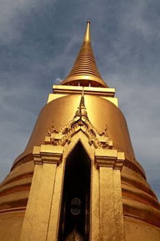 part of the golden Buddhist temple gable at Thailand