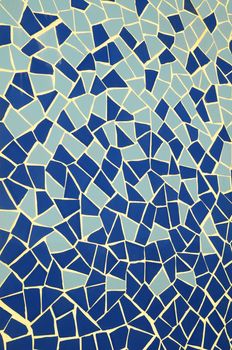 Blue and White Texture Mosaic on a Wall