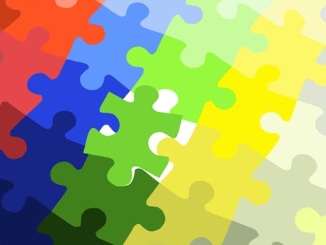 complete colorful puzzle set, illustration