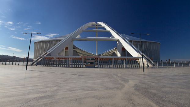 One of the new Stadiums Built in Preparation for the 2010 Fifa Soccer World cup to be Held in South Africa In the City of Durban the Moses Mabhida Stadium