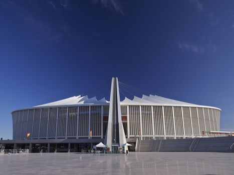 One of the new Stadiums Built in Preparation for the 2010 Fifa Soccer World cup to be Held in South Africa In the City of Durban the Moses Mabhida Stadium