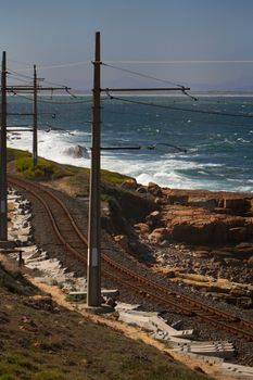 Railroad Tracks Beside the Ocean